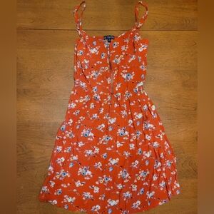 Bebop Floral Red Dress With Adjustable Spaghetti Straps | S